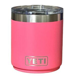 LASER ENGRAVED PERSONALIZATION YETI 10oz. LOWBALL - TROPICAL PINK
